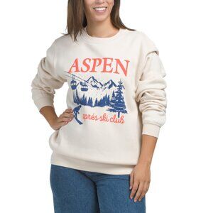 PACIFIC & CO Oyster Aspen Ski Club Crew Neck Sweatshirt